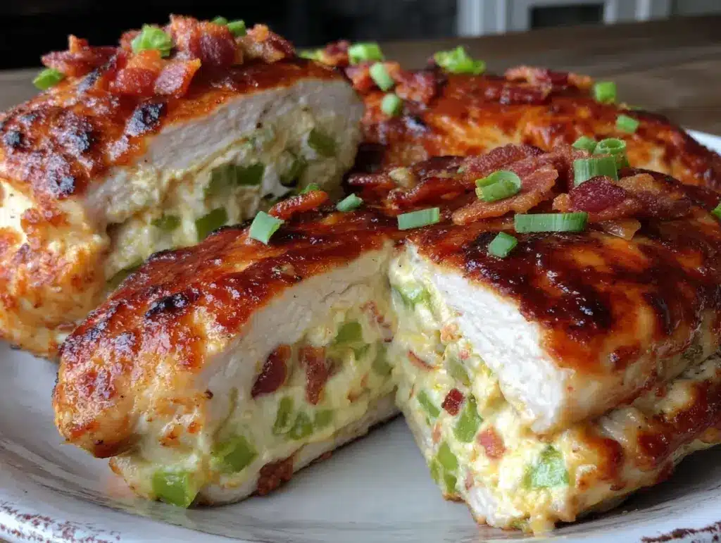 low-carb jalapeño popper stuffed chicken breast - featured image