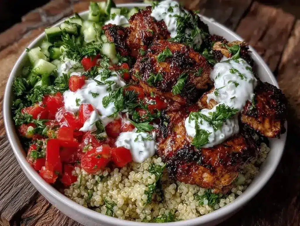 Mediterranean chicken bowl - featured image