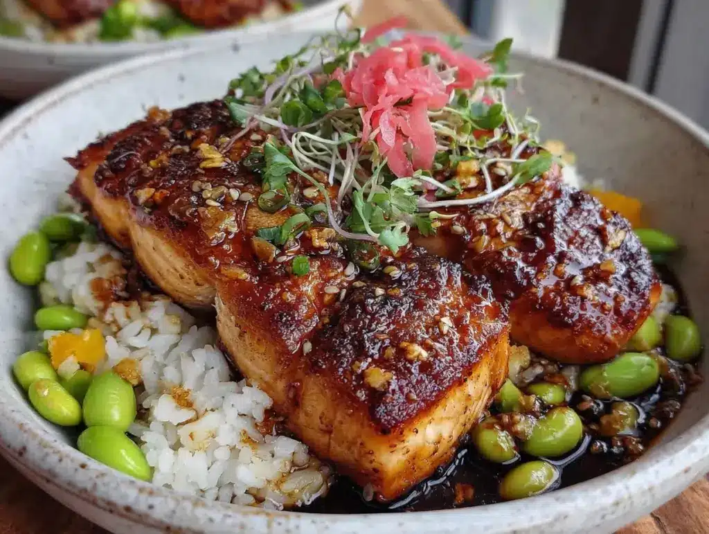 miso-glazed salmon bowls - featured image