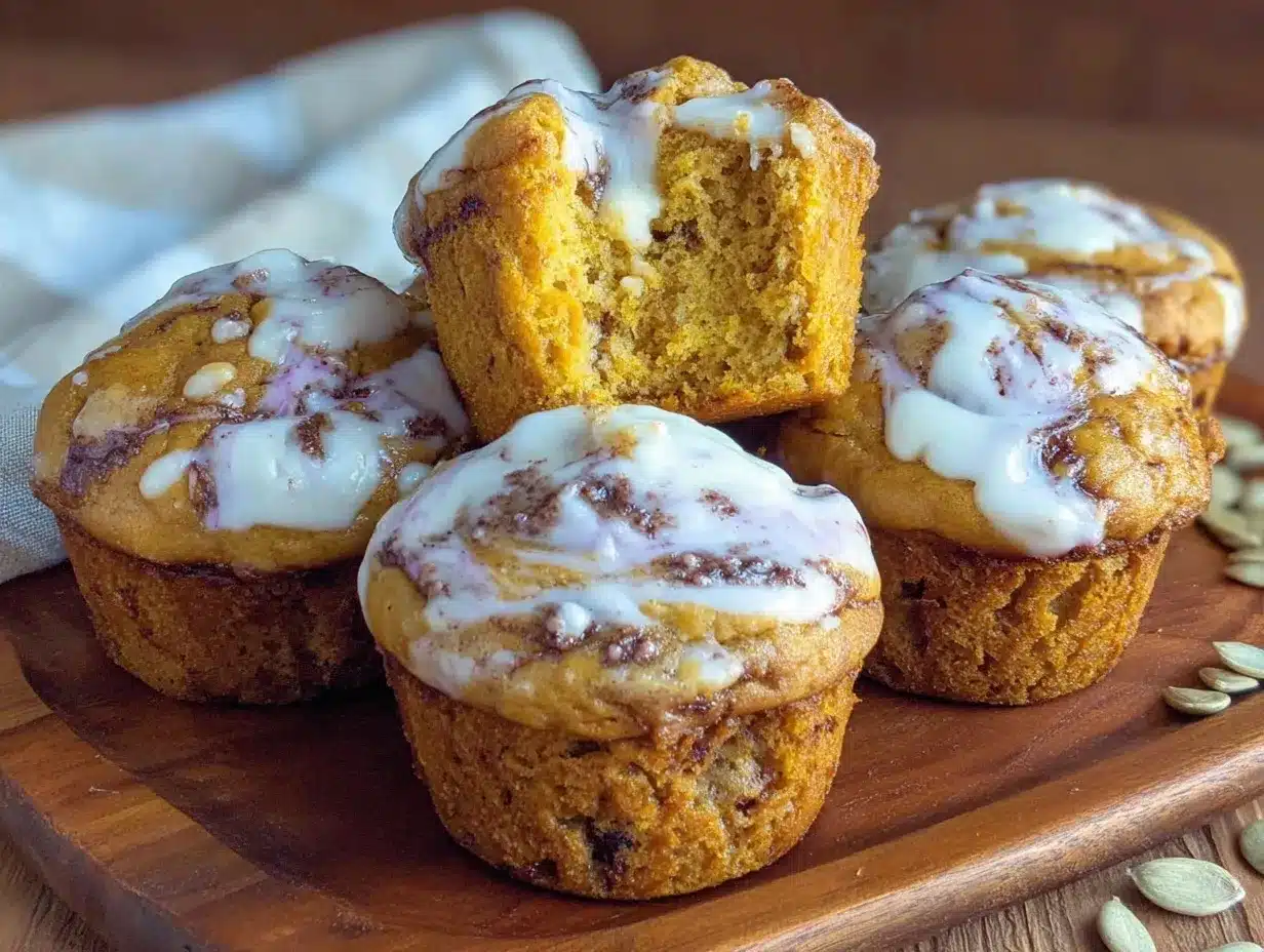 moist pumpkin cream cheese swirl muffins preparation steps