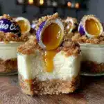 no bake cadbury egg cheesecake jars - featured image