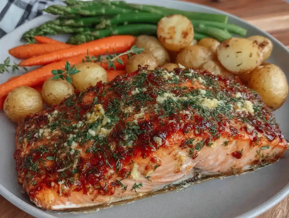 one-pan lemon herb salmon preparation steps