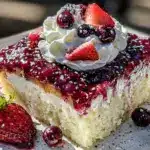 patriotic berry poke cake - featured image