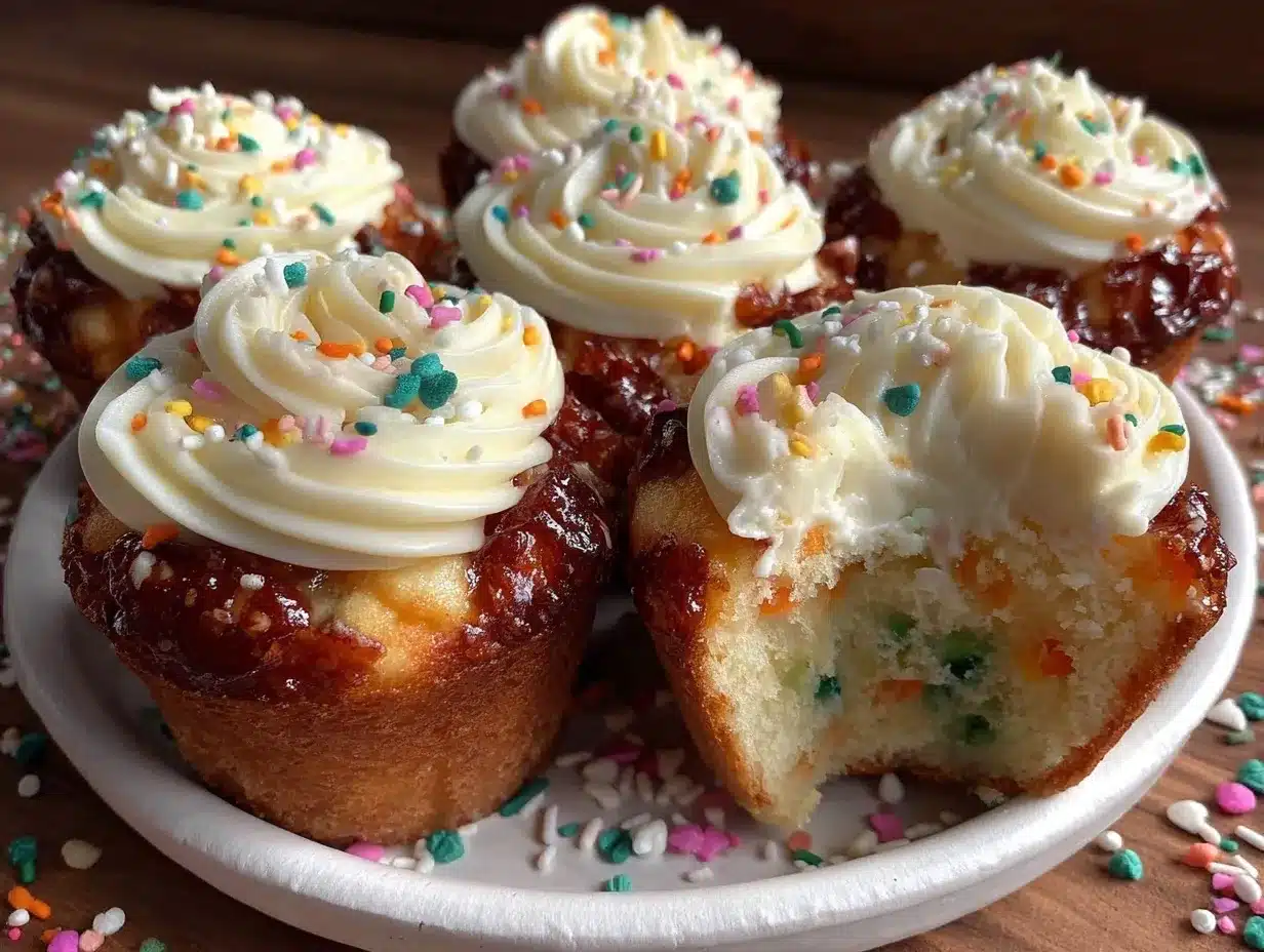 pull-apart confetti cupcake cake preparation steps