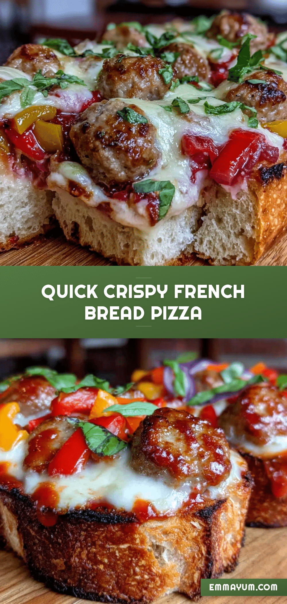 quick crispy French bread pizza with Italian sausage recipe