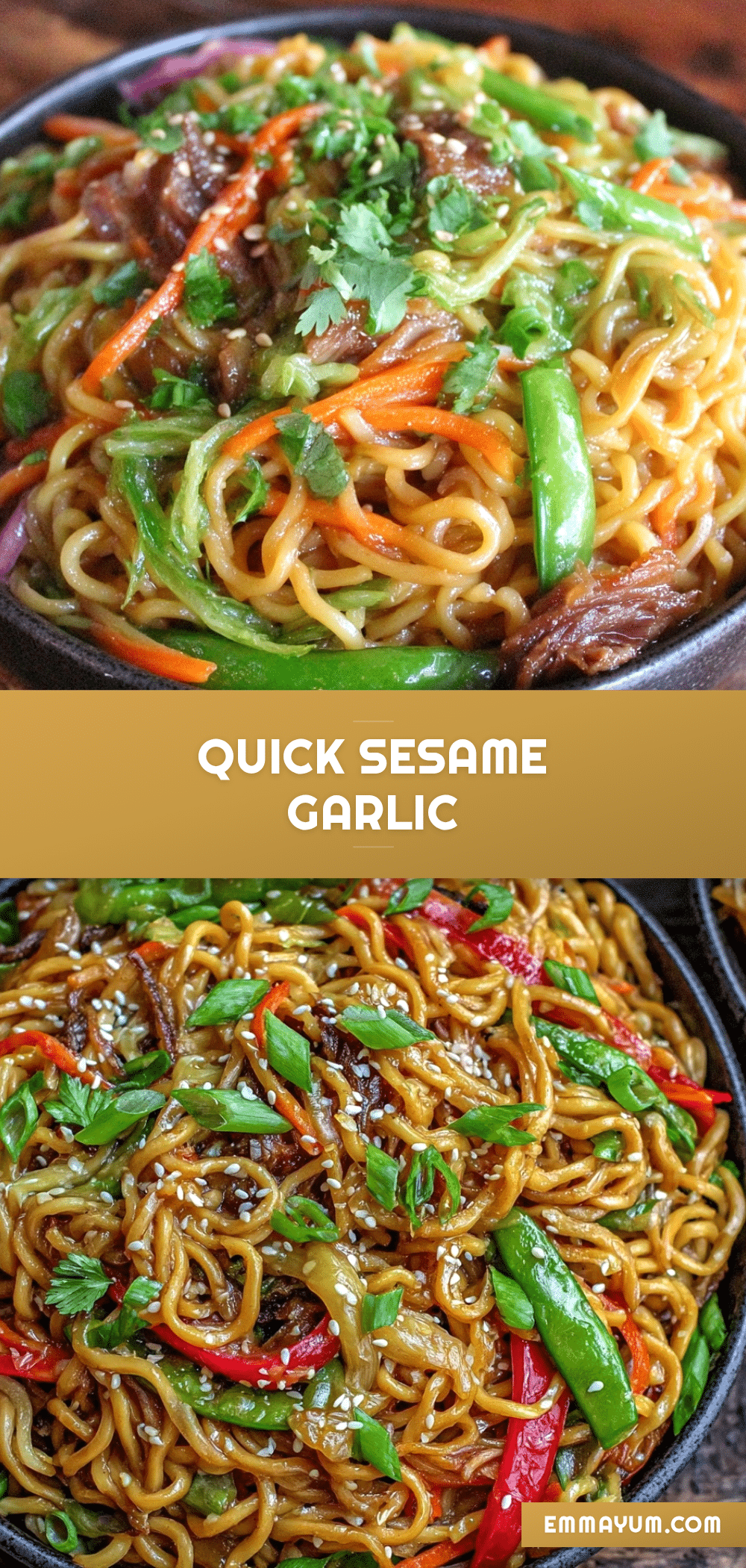 Quick Sesame Garlic Ramen Stir-Fry recipe