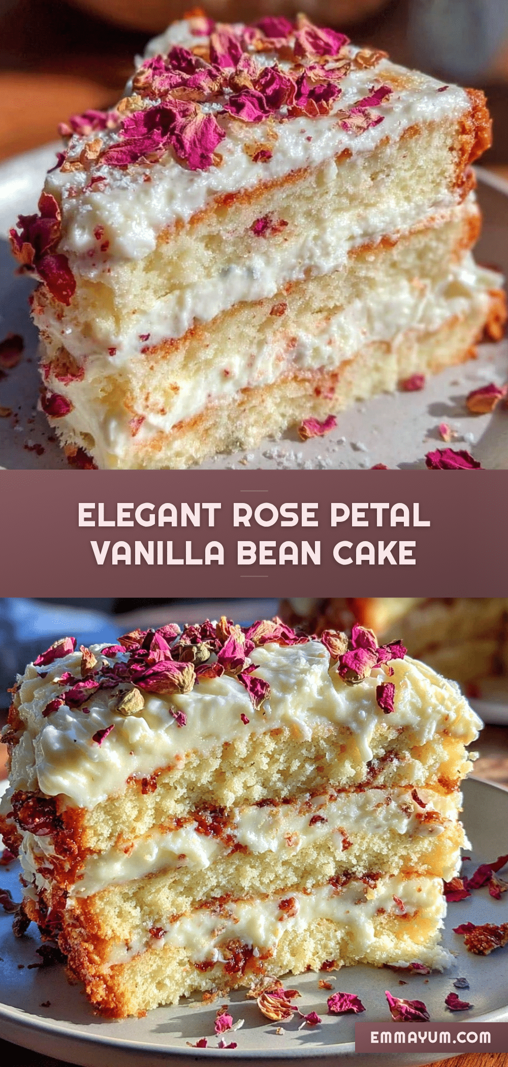 rose petal vanilla bean layer cake recipe