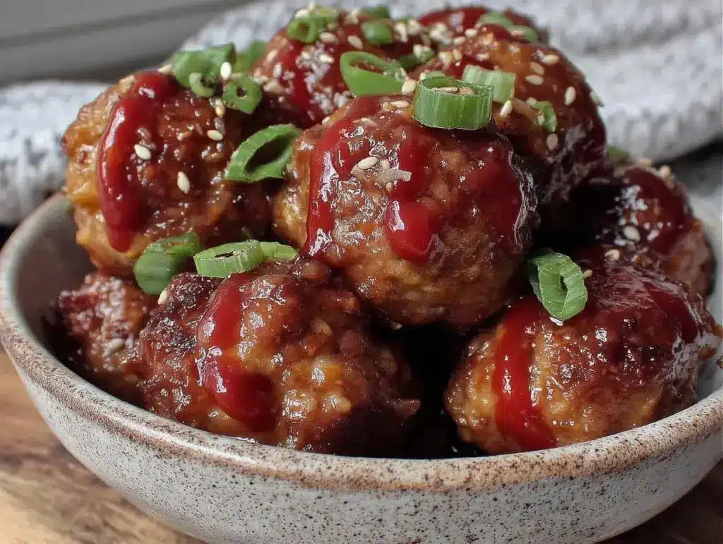 slow cooker honey garlic meatballs - featured image