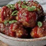 slow cooker honey garlic meatballs - featured image