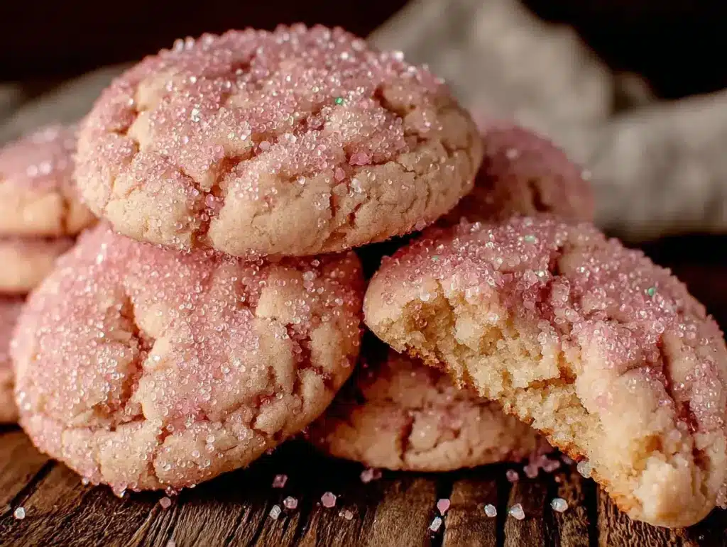 soft copycat crumbl pink sugar cookies - featured image