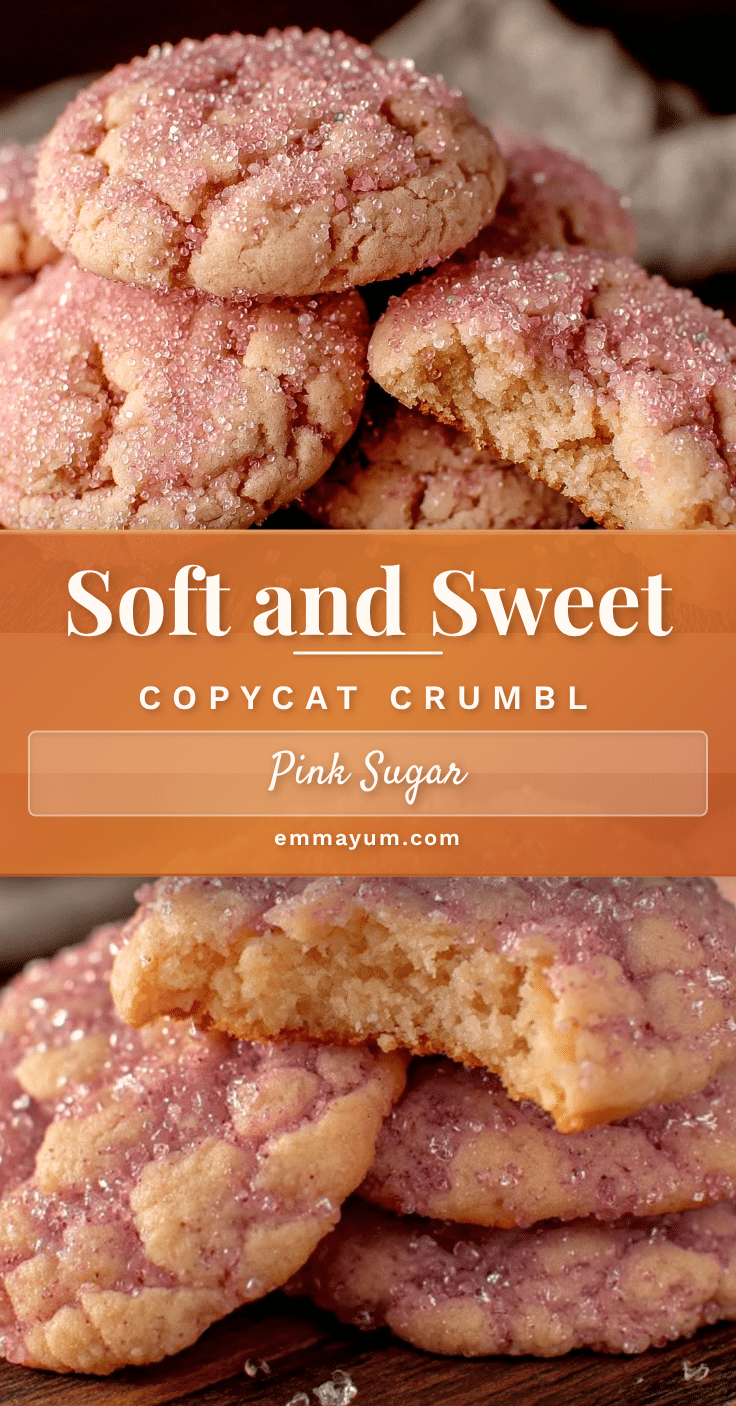 soft copycat crumbl pink sugar cookies recipe