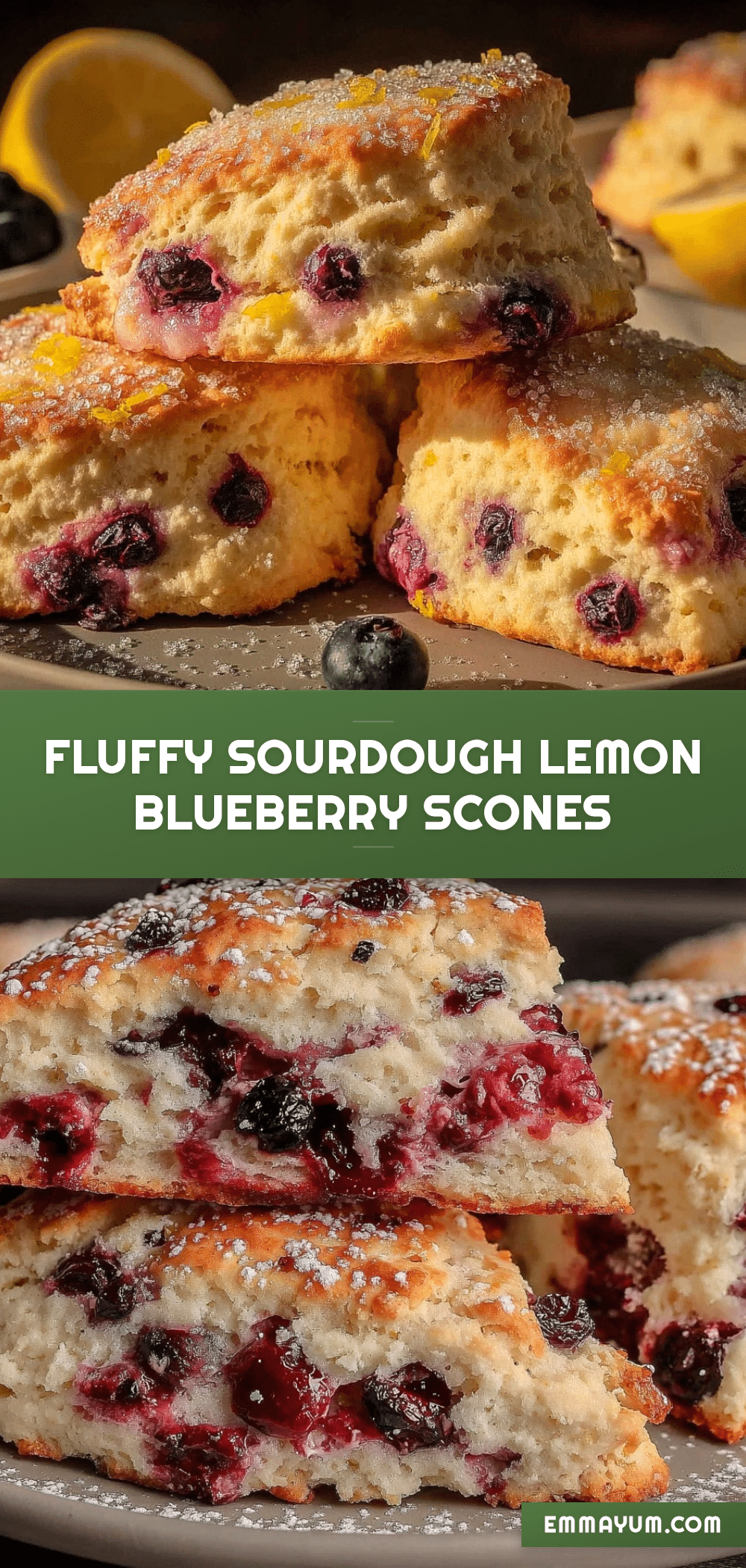 sourdough discard lemon blueberry scones recipe