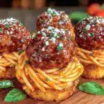 spaghetti and meatball cupcakes - featured image