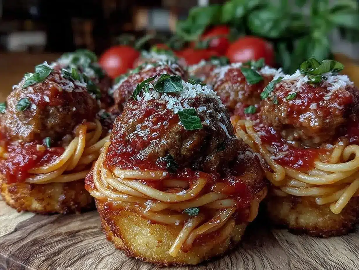 spaghetti and meatball cupcakes preparation steps