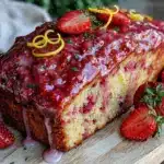 strawberry lemon loaf cake - featured image
