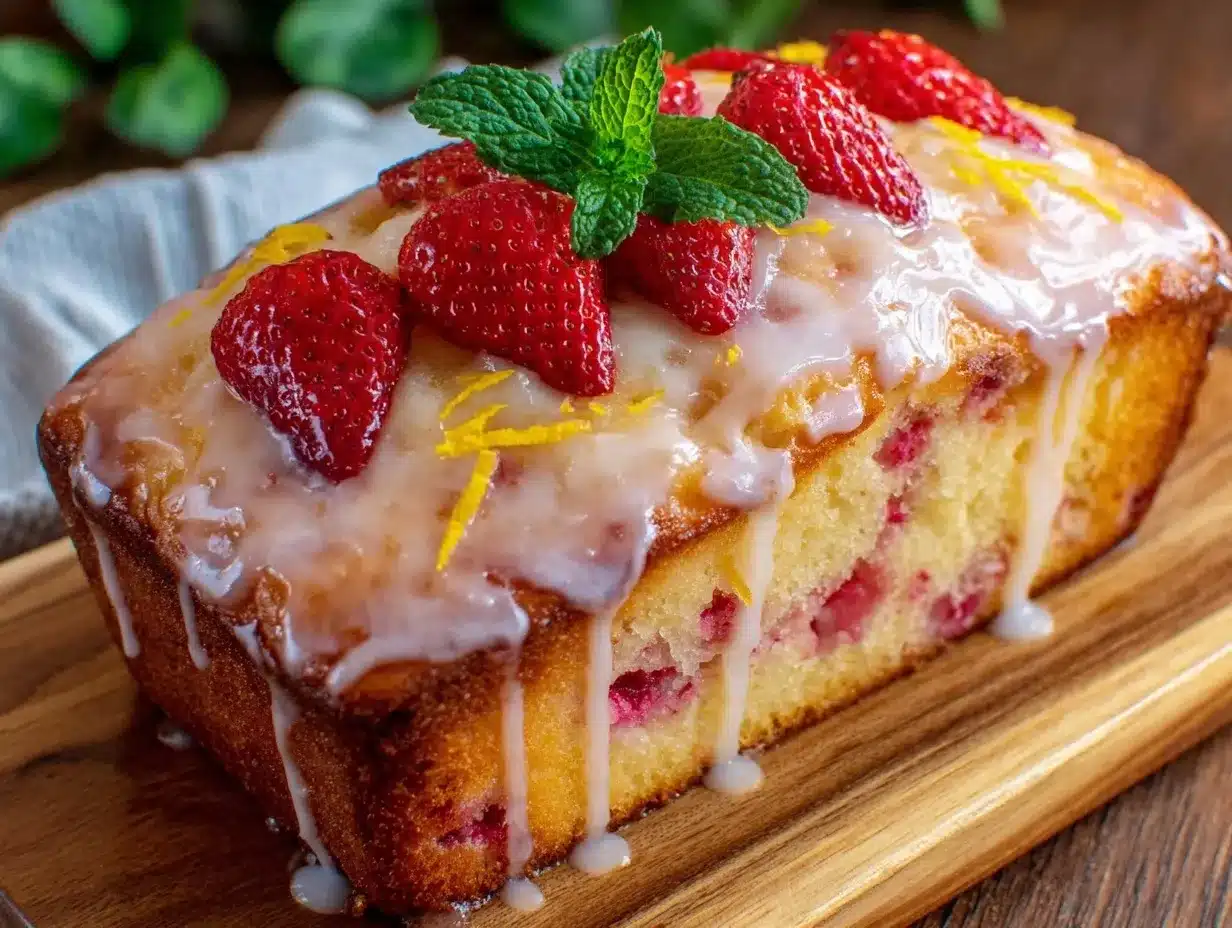 strawberry lemon loaf cake preparation steps