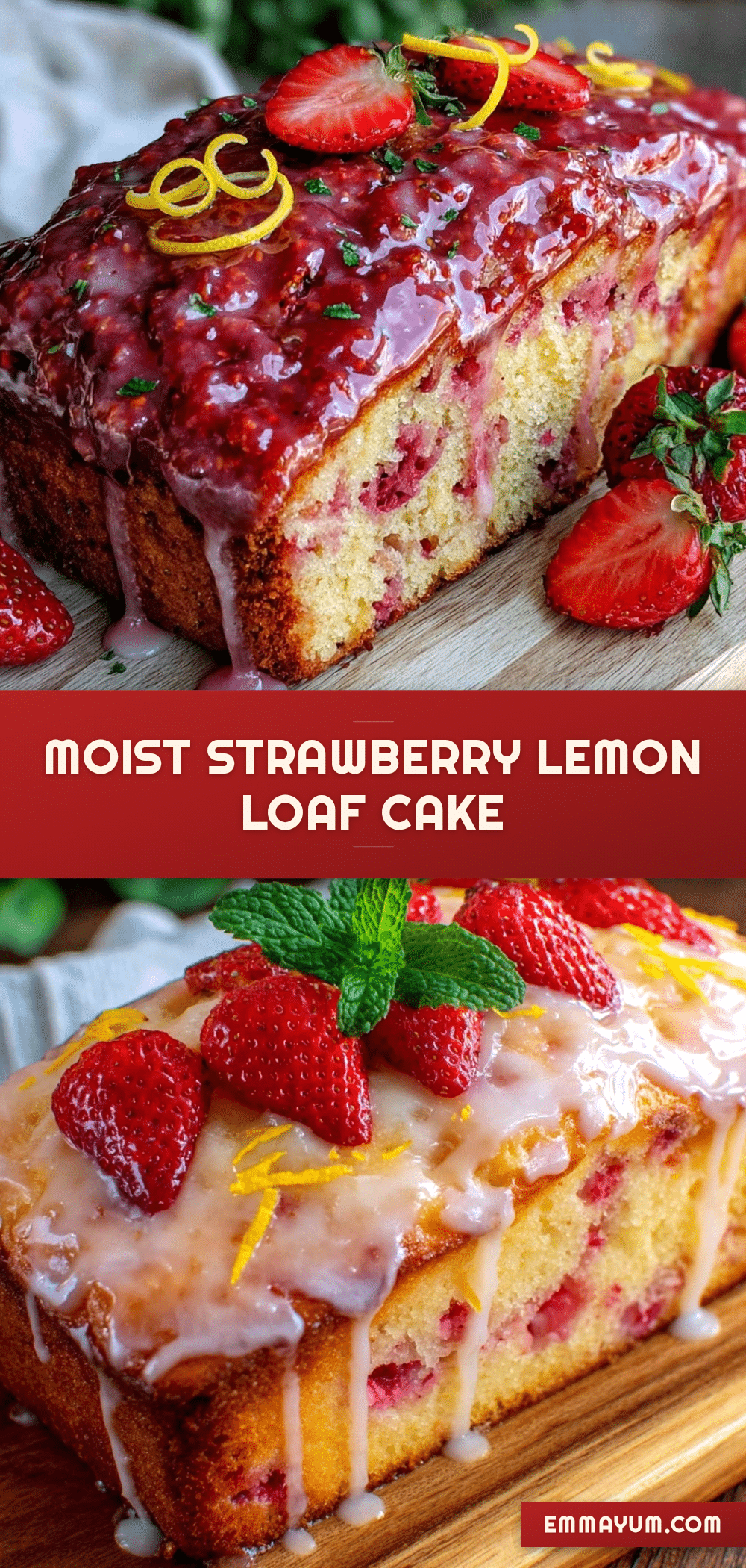strawberry lemon loaf cake recipe